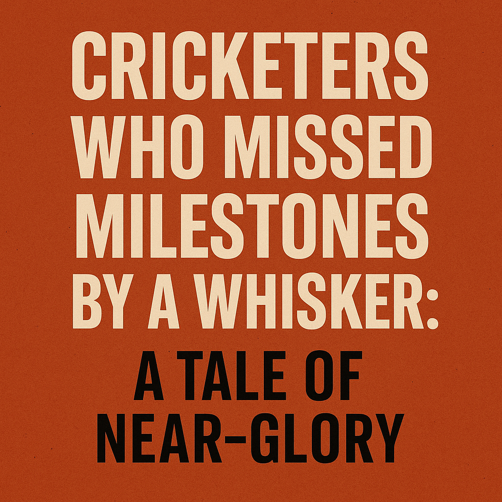 Cricketers Who Missed Milestones by a Whisker: A Tale of Near-Glory
