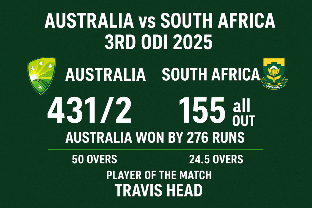 3rd ODI of the Australia vs South Africa 2025