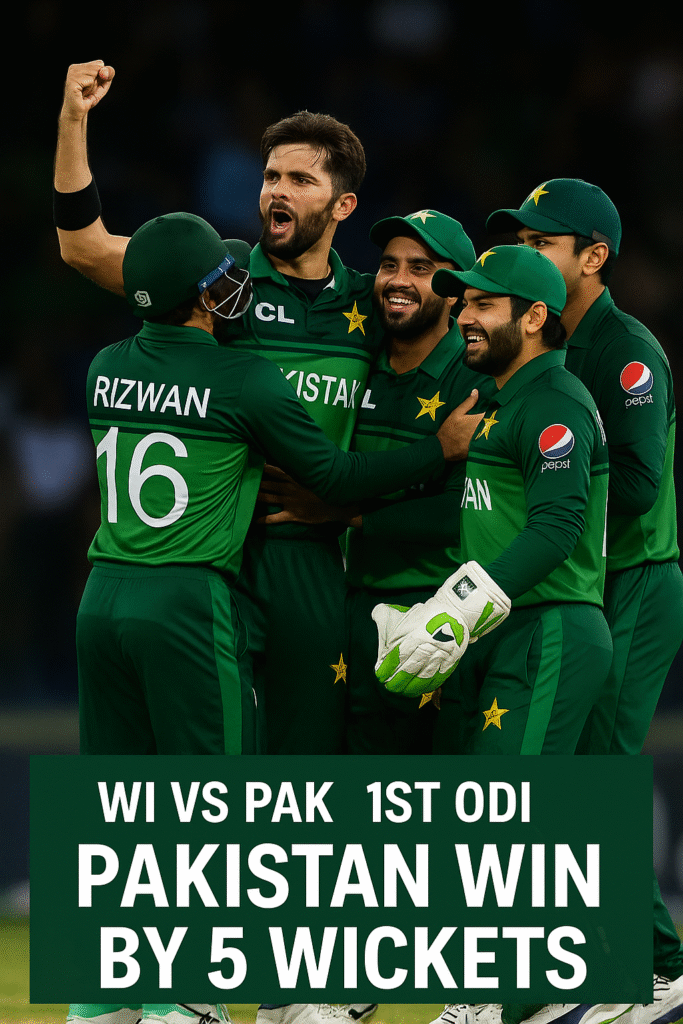 pakistan won the first odi by 5 wickets