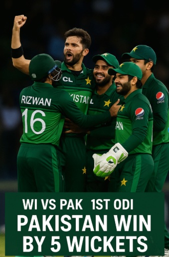 pakistan won the first odi by 5 wickets