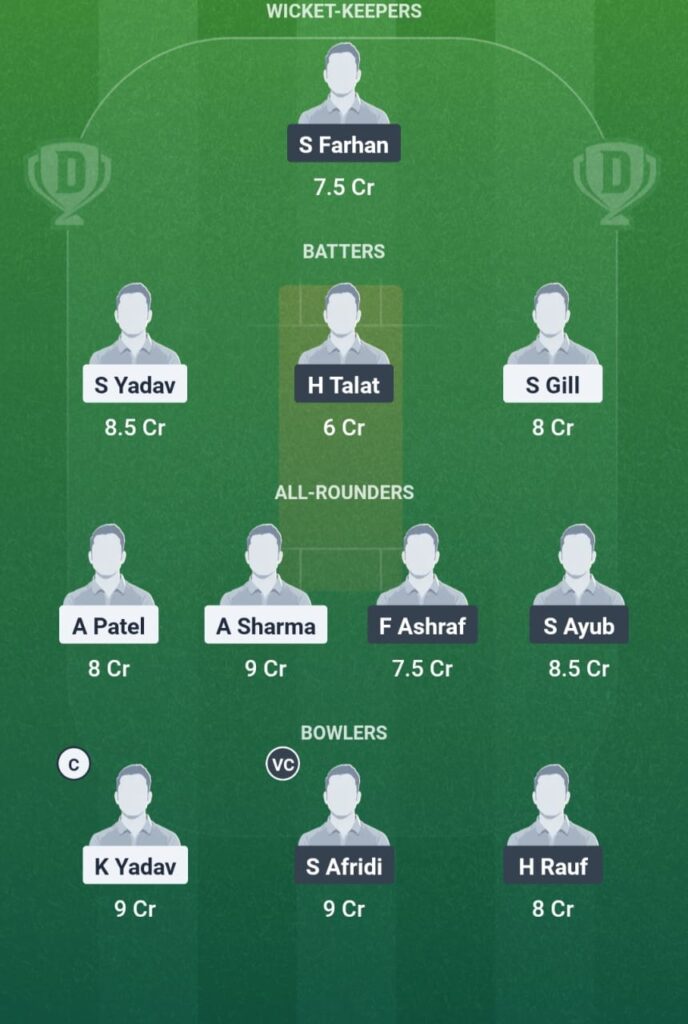 pak vs ind dream11 team