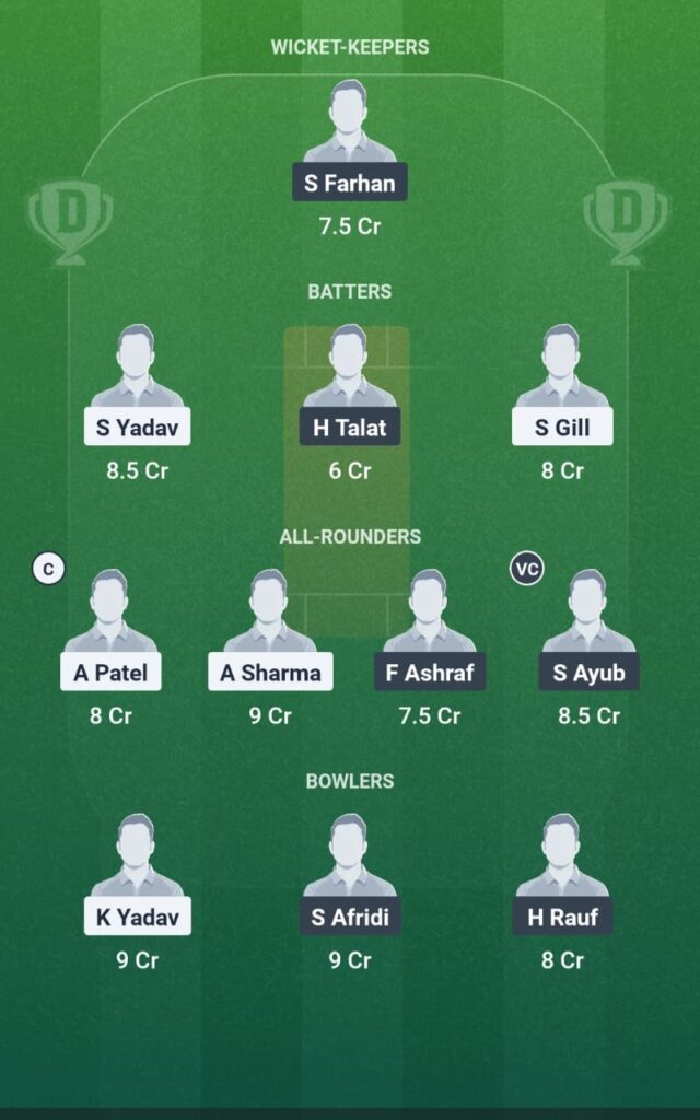 india vs pakistan dream11 team asia cup 2025