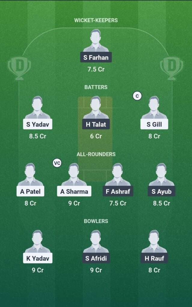 ind vs pak drean11 team 1
