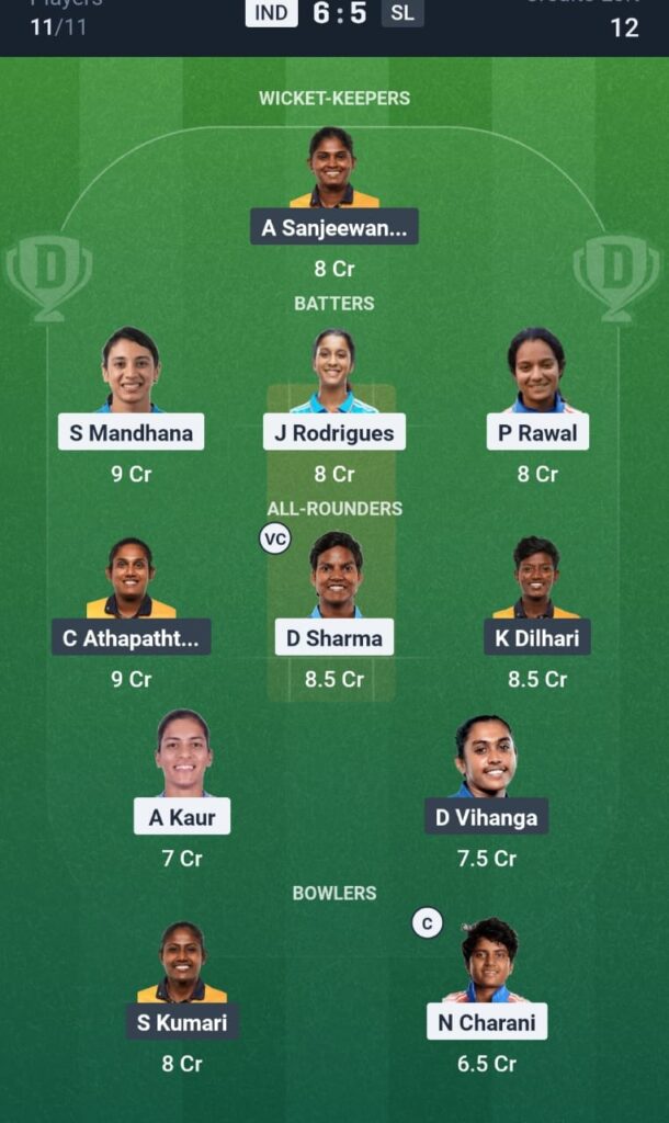 ind vs sl plaing xi