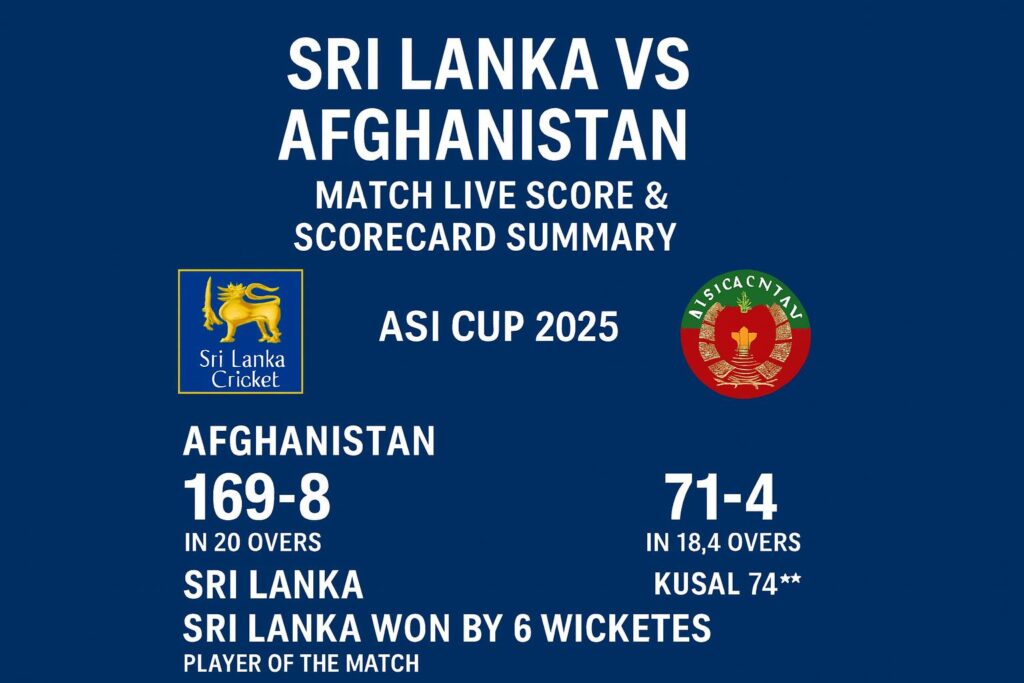 Sri Lanka vs Afghanistan Match Live Score & Full Scorecard