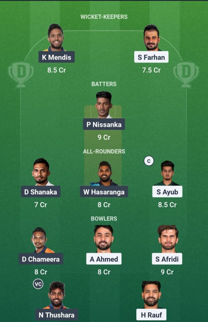 Pakistan vs Sri Lanka Playing XI & Dream11 Prediction