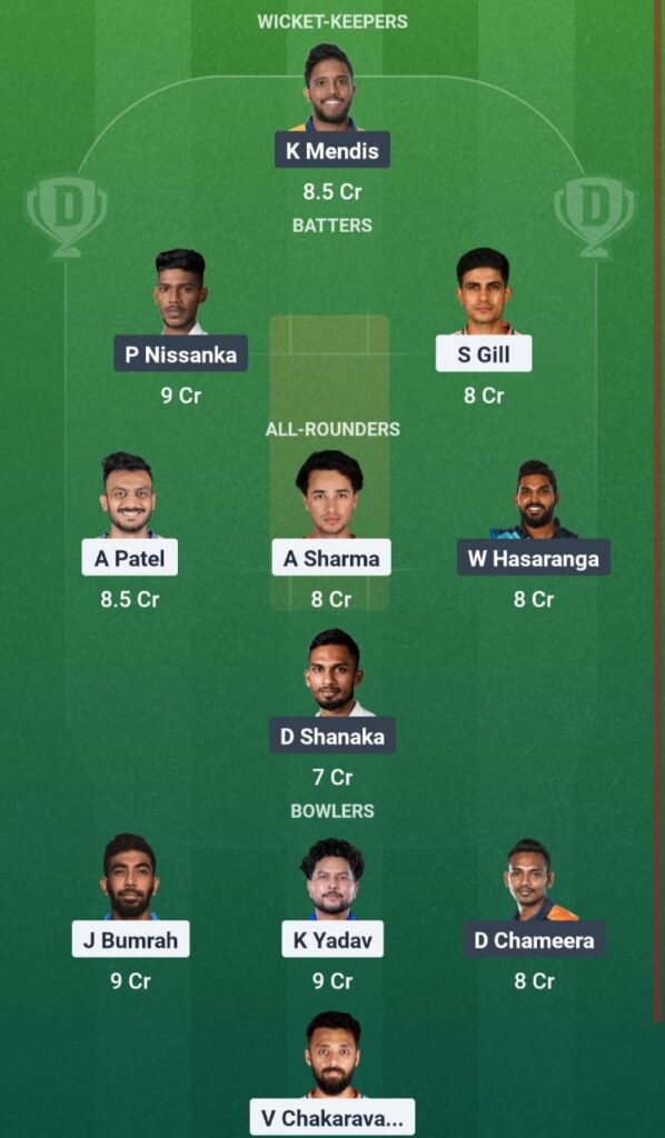 India vs Sri Lanka dream11 team