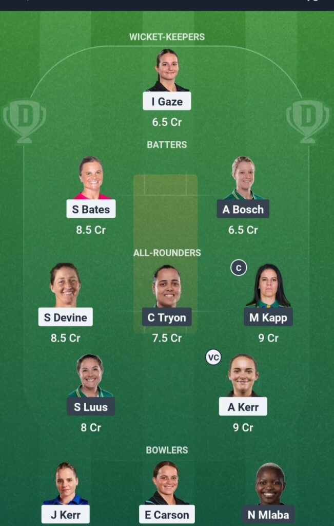 NZ W vs SA W Dream11 Prediction