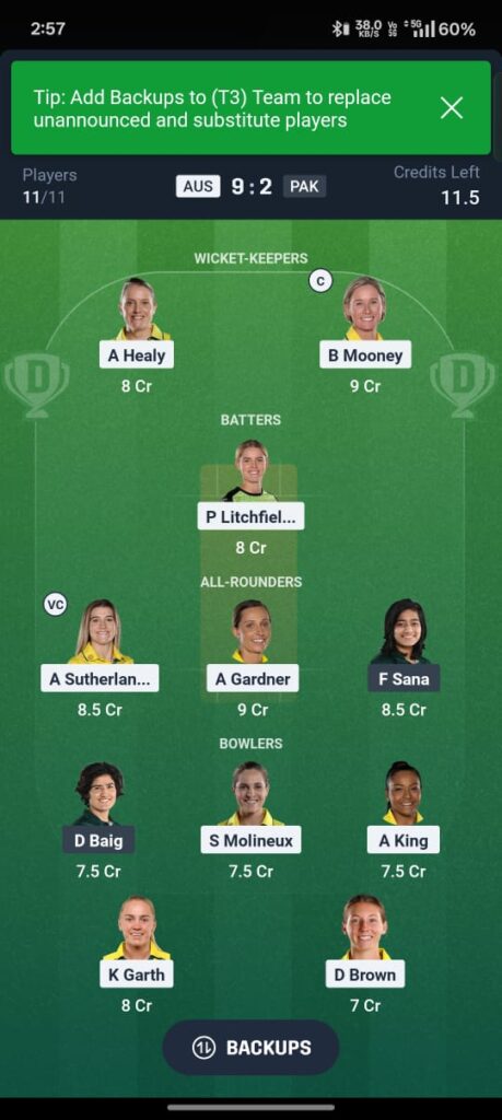 aus w vs pak w prediction