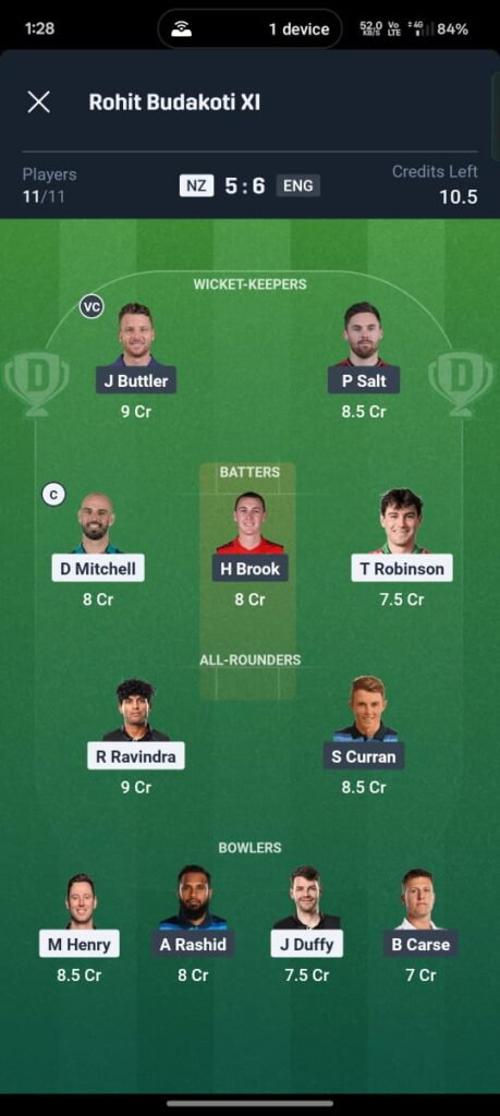 ENG vs NZ Dream11 Prediction