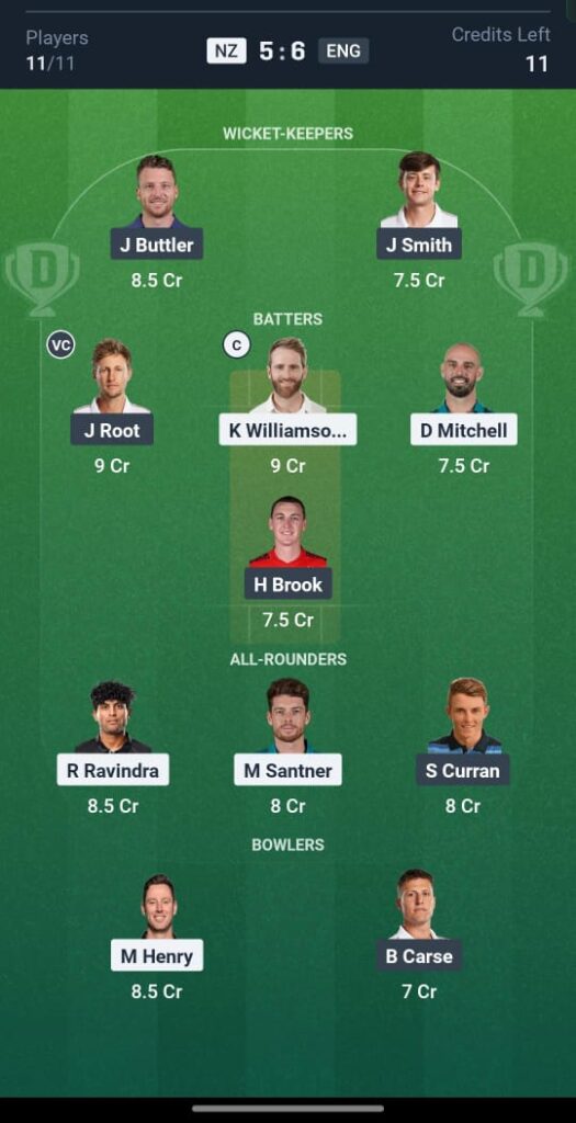 ENG vs NZ Dream11 Prediction 2nd odi
