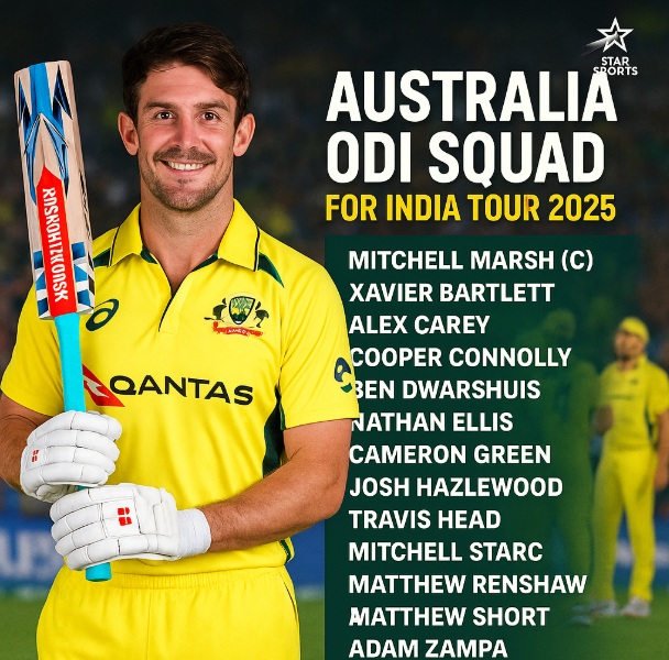 Australia ODI Squad for India Tour 2025
