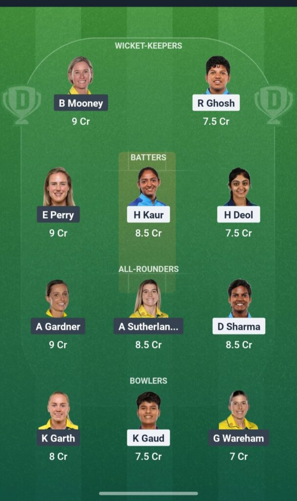 IND W vs AUS W Dream11 Prediction