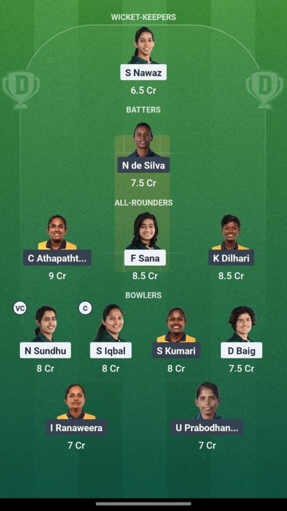 PAK W vs SL W Dream11 prediction