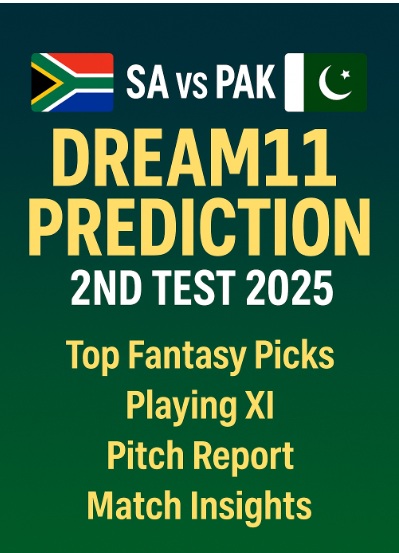 SA vs PAK Dream11 Prediction 2nd Test 2025