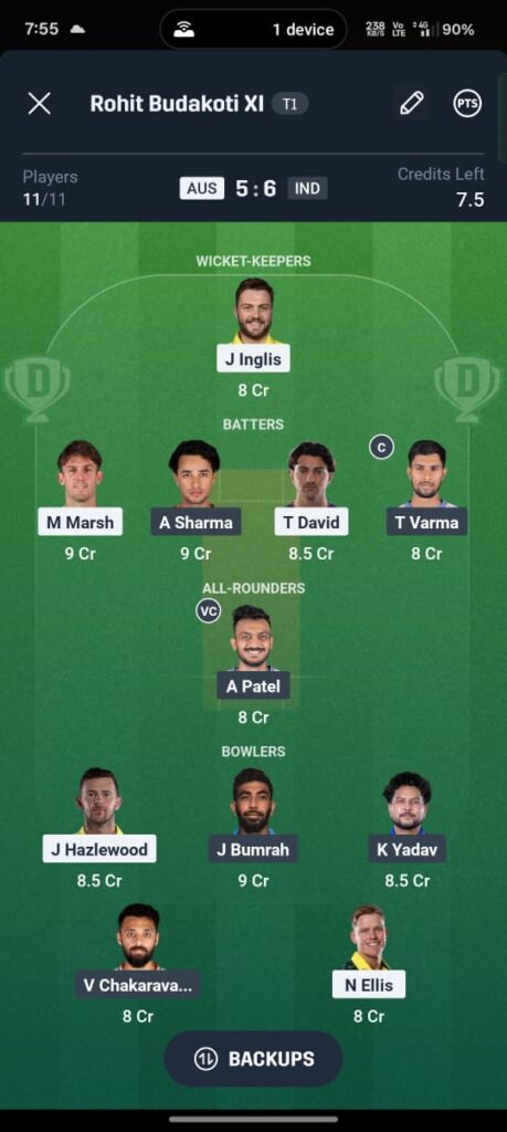 IND vs AUS 3rd T20 Dream11 Prediction
