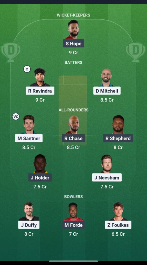 WI vs NZ Dream11 Prediction