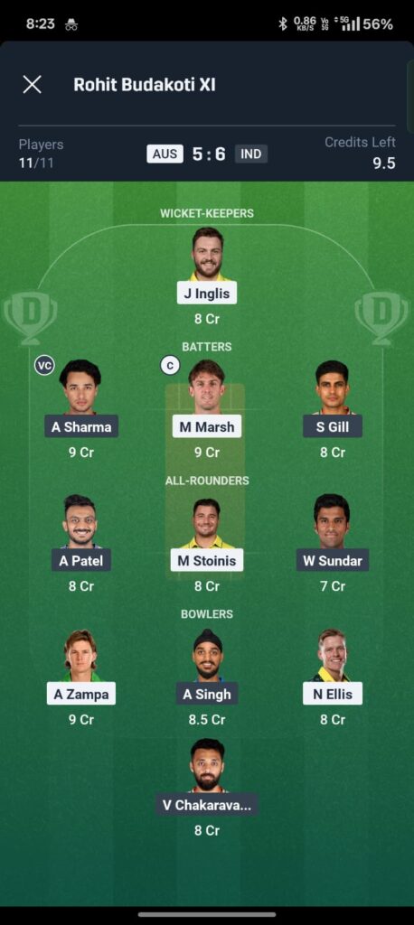 AUS vs IND Dream11 prediction 5th t20