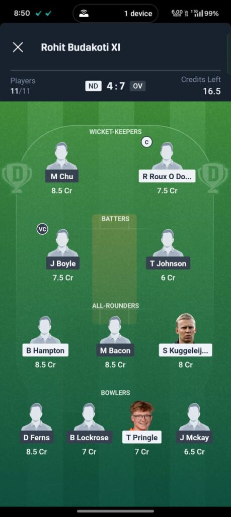 ND vs OV Dream11 Prediction