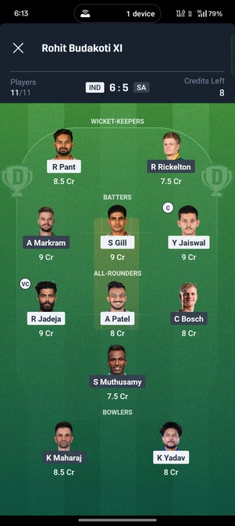 IND vs SA Dream11 Prediction today match