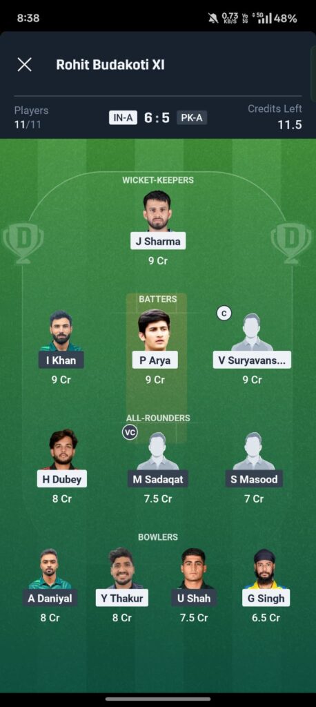 Ind A vs Pak A Dream11 Prediction 