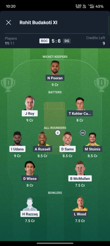 Royal Champs vs Deccan Gladiators