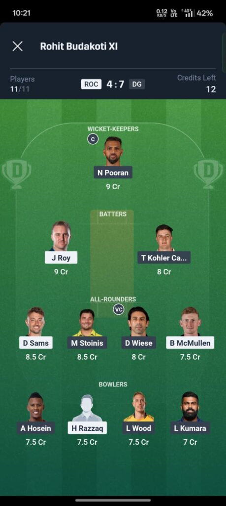 Royal Champs vs Deccan Gladiators