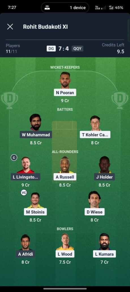 DG vs QQY Dream11 Prediction