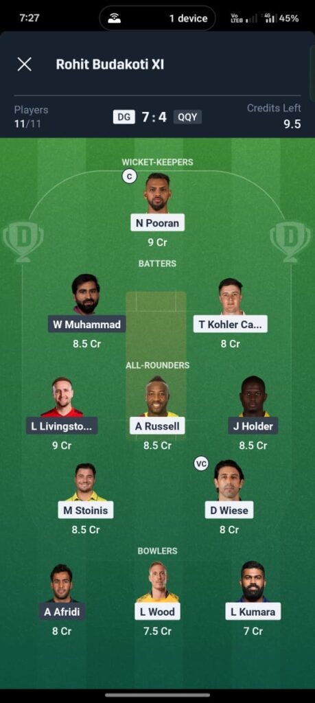 DG vs QQY Dream11 Prediction