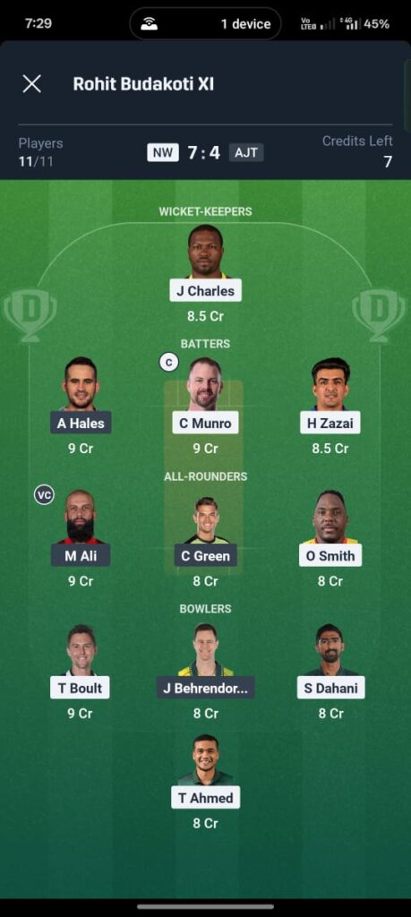 NW vs AJT Dream11 Prediction