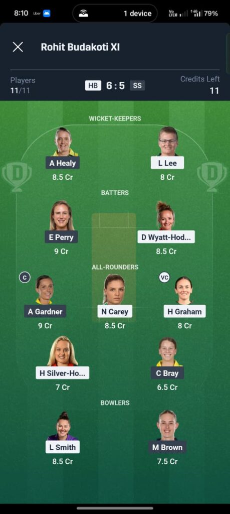 HB-W vs SS-W Dream11 Prediction