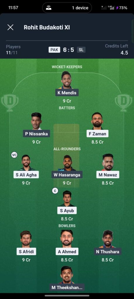 PAK vs SL Dream11 Prediction 3rd T20 