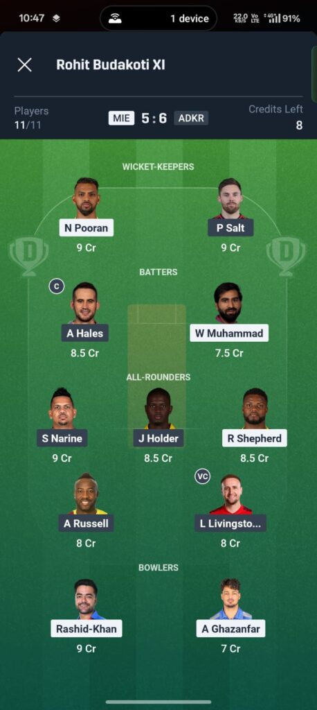 MIE vs ADKR Dream11 Prediction