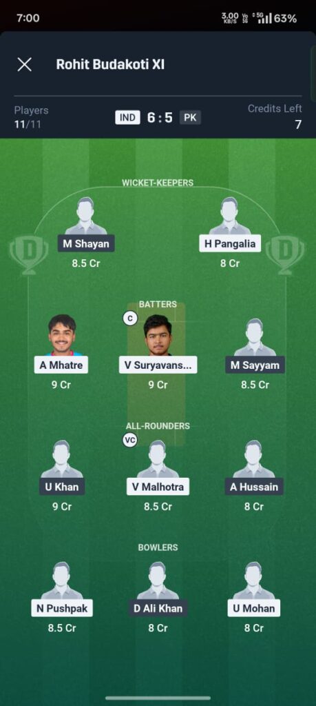 IND vs PAK Dream11 Prediction Today Match