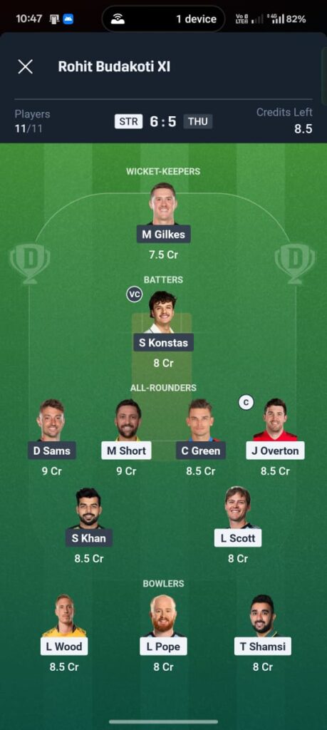 STR vs THU Dream11 Prediction