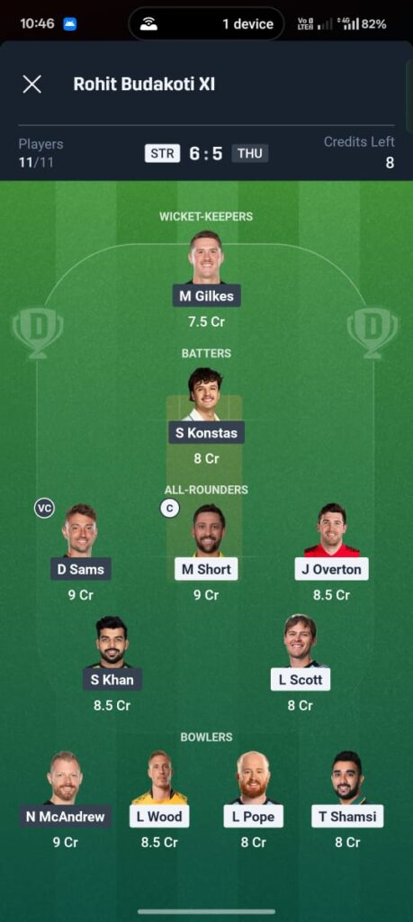 STR vs THU Dream11 Prediction