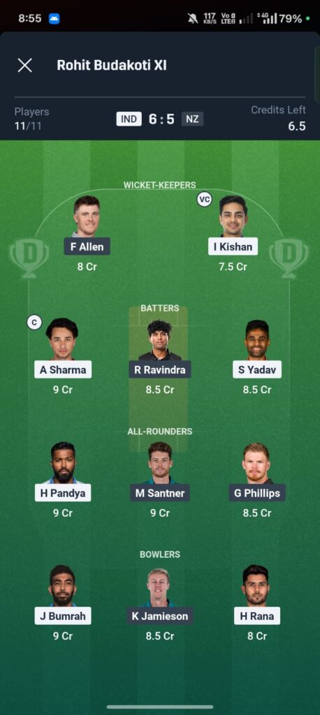 IND vs NZ 4th T20 Dream11 Prediction
