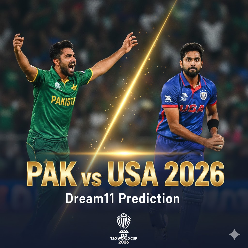 पाकिस्तान बनाम अमेरिका टी20 वर्ल्ड कप 2026 मैच प्रीव्यू और ड्रीम11 टीम।
