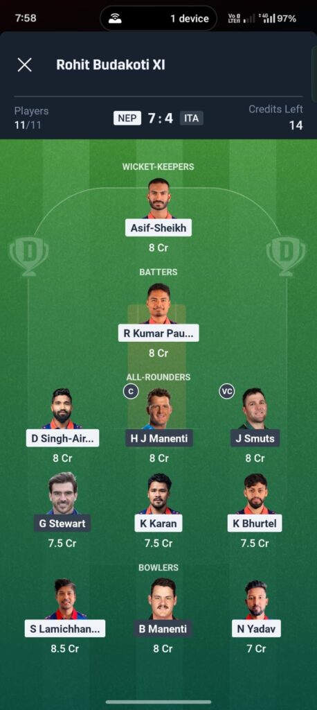 Nepal vs Italy Dream11 Prediction 2026
