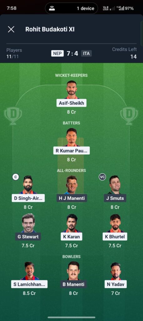 Nepal vs Italy Dream11 Prediction