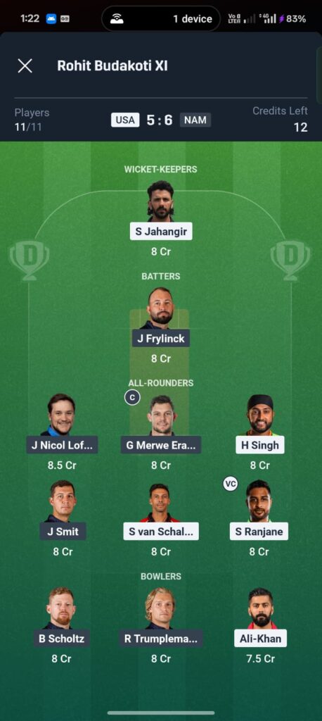 USA vs NAM Dream11 Prediction t20 world cup 2026