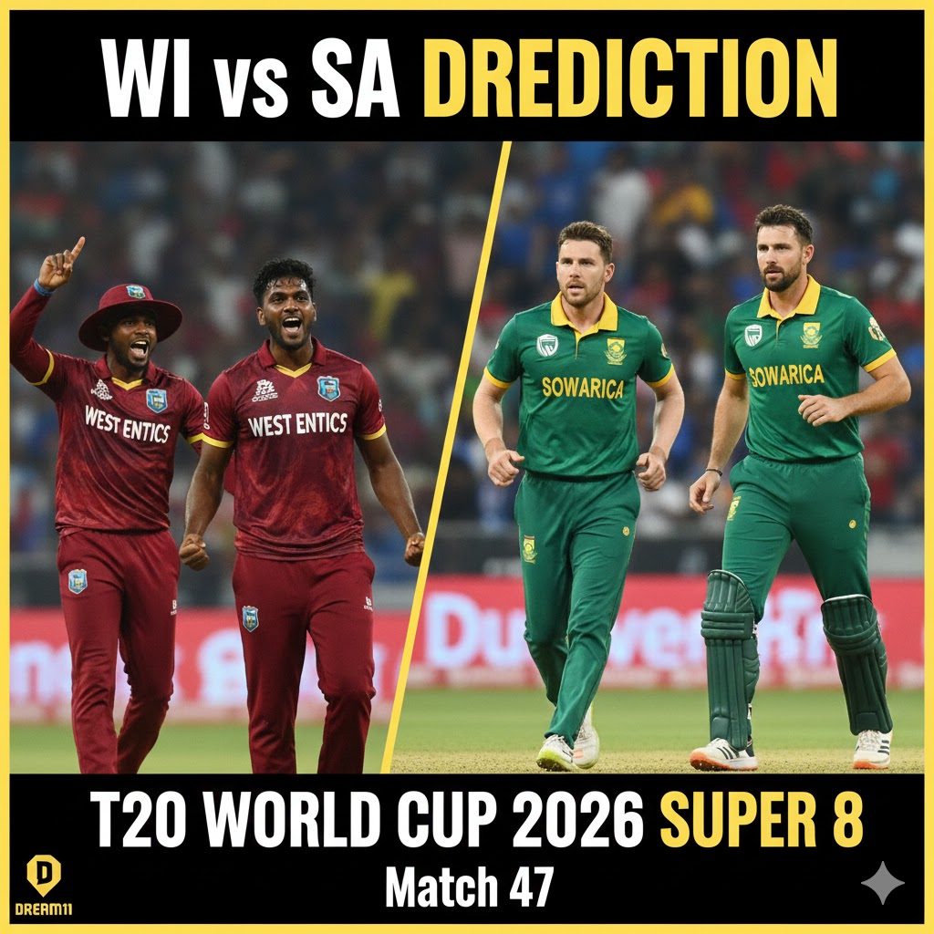 WI vs SA Dream11 Prediction: T20 World Cup 2026, Match 47 – Pitch Report, Playing XI, Injury updates and Fantasy Cricket Tips