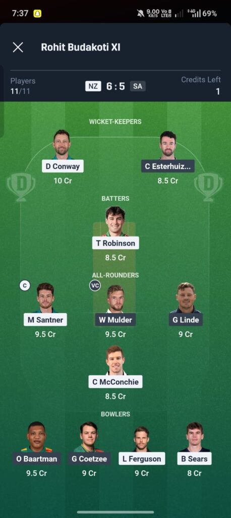 NZ vs SA Dream11 Prediction Today