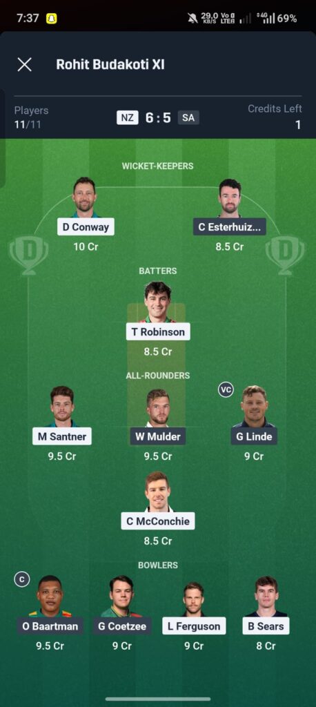 NZ vs SA Dream11 Prediction Today