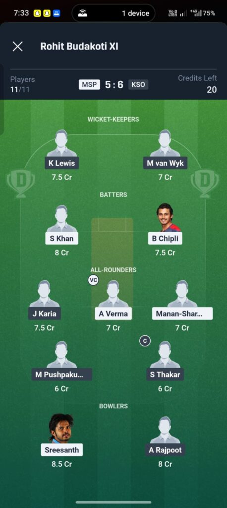  MSP vs KSO Dream11 Prediction Today | Match 11, Legends League Cricket 2026, March 22 – Fantasy Tips, Playing XI & Pitch Report