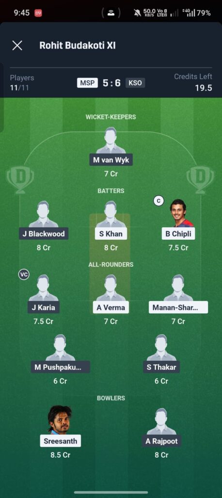 MS vs KSO Dream11 Prediction