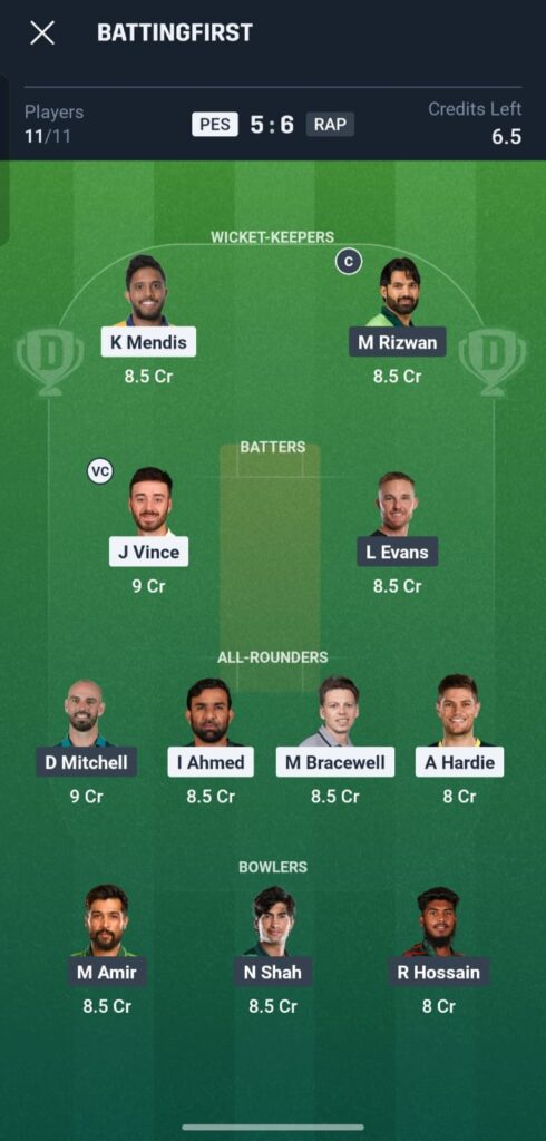 PES vs RAP Dream11 Prediction 2026