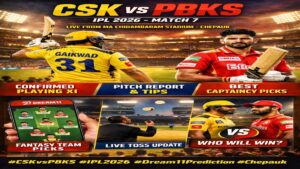 CSK vs PBKS Dream11 Prediction Today IPL 2026 Match 7 Pitch Report and Playing 11