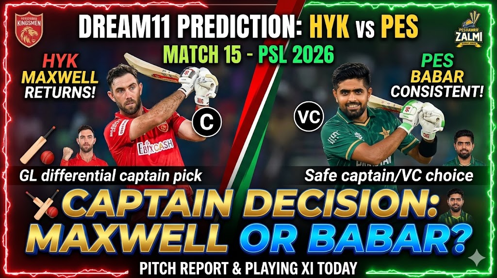 HYK vs PES Dream11 Prediction Today