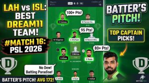LAH vs ISL Dream11 Prediction Today
